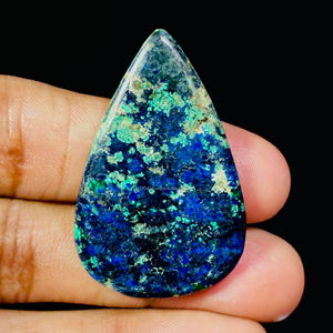 พลอยอะซูไรต์ธรรมชาติอัญมณีบำบัดกึ่งมีค่าหลวมทำด้วยมือมีผิวผสมรูปทรงทุกขนาด - Product Image 1