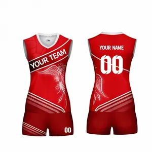 OEM Service Breathable Volleyball jersey designs for women Customized Sleeveless Sublimation Badminton And Volleyball Jersey
