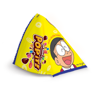 Doraemon Popit Sweet, 212g, Caramelos Duros de Chocolate con Leche, Confitería Crujiente, 12 Meses de Duración, Vietnam, 10 Bolsas, Dulces para Niños y Familia