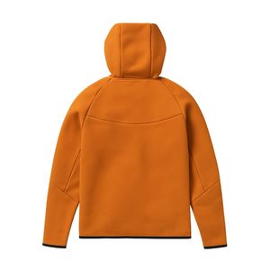 Veste à capuche zippée intégrale pour homme, en polaire technique, imperméable, respirante, coupe-vent, orange, légère, chaude, pour l'entraînement sportif, l'hiver, devant - Product Image 2
