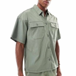 Nuevo Logotipo de impresión personalizada Verano 2 piezas Conjuntos Hombres Pantalones cortos casuales Conjuntos Manga corta Botón Camiseta Pantalones cortos Conjuntos de verano para hombres - Product Image 3