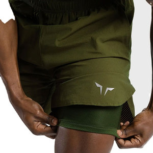Shorts de sport personnalisés pour hommes, style urbain, en toile écologique, respirants, séchage rapide, taille mi-haute, fermeture élastique, couleur unie - Product Image 2