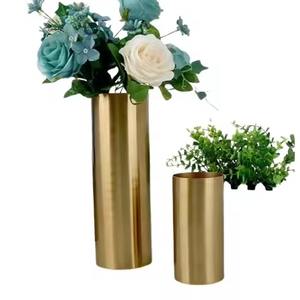 Premium <b>Gold</b> Finished Metal <b>Vase</b> Unique Design Ideal For Home Decor Dining Table And Event Display Handcrafted From India - Product Image 5