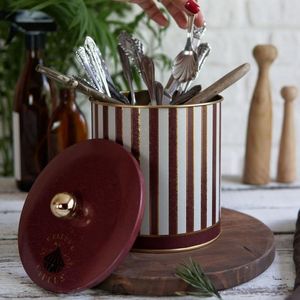 "Vintage Circus Elegance Metal redondo Canister Knob Handle Ø 140x150mm 2.1L Capacidad" - Product Image 3