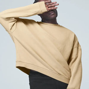 Sweat-shirt pour homme de haute qualité, échantillon, manches en jacquard personnalisées, pull d'hiver, design OEM, coton/polyester écologique - Product Image 3