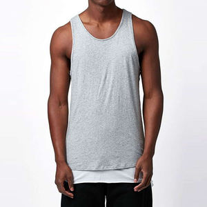 100% เสื้อกล้ามผู้ชายผ้าฝ้ายแท้คอแขนกุดคอถักแขนสั้นหลวมโอเวอร์ไซส์ระบายอากาศได้ดี - Product Image 6