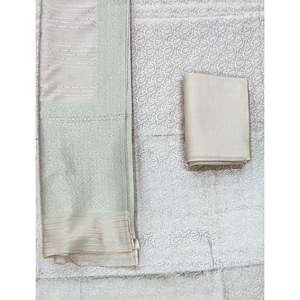 Costume festif non cousu en satin de soie Chanderi fantaisie - Product Image 1