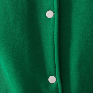 Green <b>Men's</b> Varsity <b>Jacket</b> <b>White</b> Lettering Preppy Style Regular Fit 100% Wool Material Stand Collar Patchwork Reversible - Product Image 4