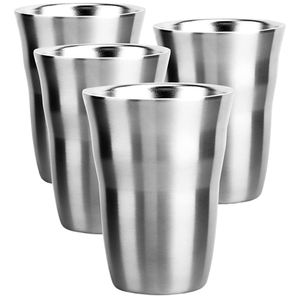 Lot de 2 verres à boire en acier inoxydable et métal plaqué or Accessoires de cuisine pour la maison Verres de table - Product Image 3