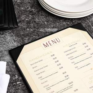 Impermeable 12x6 pulgadas PU cuero sintético Casual lujo personalizado Color menú cubierta titulares tejido respaldo terminado - Product Image 4