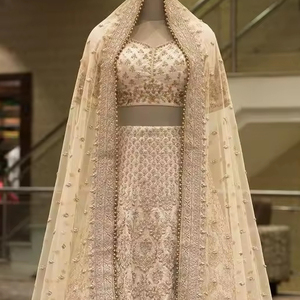STYLISH HEAVY EMBROIDERY on BRIDAL <b>BLOUSE</b>,LEHENGA & DUPATTA WITH EMBELLISHED CRYSTAL GLASS BEADS,DABKA WORK for WEDDING@2024 - Product Image 1
