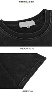 Vente en gros de t-shirts streetwear hip hop pour hommes lavés à la pierre à l'acide 100% coton T-shirt vintage surdimensionné avec logo personnalisé - Product Image 6