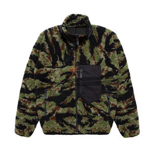 Veste en polaire surdimensionnée à col montant avec logo sur le devant, fermeture éclair, sherpa moelleux, personnalisée pour l'hiver, taille plus, unisexe - Product Image 1