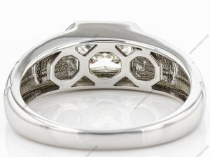 18K White Gold Plating <b>Men's</b> <b>Ring</b> with 1.60 Carat Moissanite Ruby Classic Style VVS Clarity Sterling Silver 8x6 MM" - Product Image 3