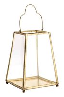 Diseña tu hogar con un juego de 2 mini linternas de acero inoxidable para colgar con espejo dorado para decoración del hogar