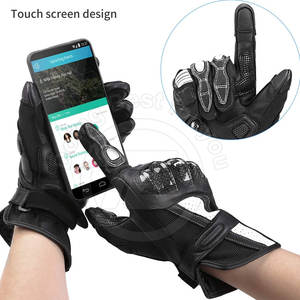 Guantes de cuero para moto de carreras de dedo completo para hombre con compatibilidad con pantalla táctil Equipo deportivo de protección - Product Image 4