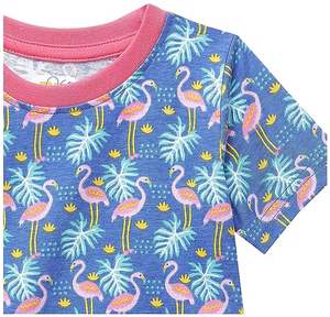 Ensemble de vêtements à manches courtes en coton de couleur unie personnalisé orienté vers l'exportation ensemble de vêtements imprimés pour enfants et filles vente en gros au Bangladesh - Product Image 2