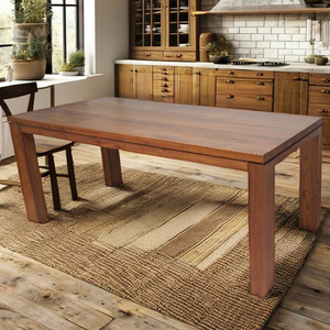 Mesa de comedor moderna de mediados de siglo WT5056P Madera de acabado liso con tonos cálidos Refinamiento rústico resistente al agua Hecho Vietnam - Product Image 2