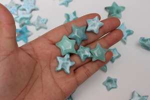 Wholesale Bulk Lot of Natural Larimar Genuine <b>Crystal</b> Gemstone Cabochons Stars Design Polished Stone Jewelry - Product Image 4