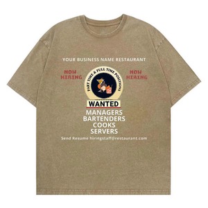 2026 Toptan Unisex Örme Tişört Yıkanmış Kumaş Özel Baskı İstiyorum İşçi Alıyorum Baskılı Üst - Product Image 5