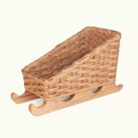 Grand panier de Noël en métal et bois, écologique, recyclable, avec logo personnalisé, pour fournitures de fête d'entreprise, magasin de cadeaux, DC Rectangle