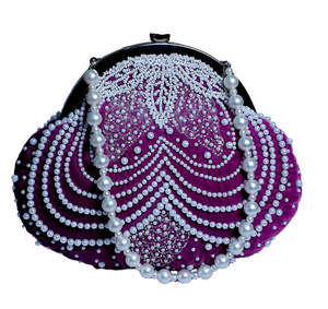 กระเป๋าคลัทช์งานแฮนด์เมดอินเดียสำหรับเจ้าสาวสำหรับงานแต่งงานงานเลี้ยงตอนเย็นประดับลูกปัดหรูหราสำหรับผู้หญิงส่งออกคุณภาพ - Product Image 1