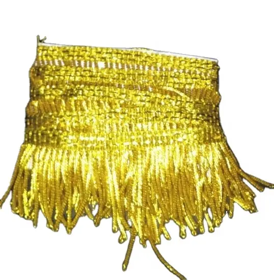 OEM Bullion Wire Fringe frange d'oro Trim nappa all'ingrosso filo metallico frangia dimensione è 8CM arredamento fatto a mano artigianato passamaneria