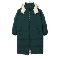 Damen Winter Übergroße Puffärmel-Jacke mit Abnehmbarer Kapuze Extra Lang Wasserabweisend Nylon Polyester-Gefüllt Gesteppt Isoliert