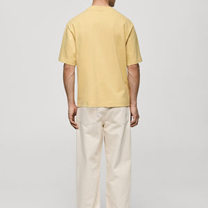 Camiseta Vintage Antiarrugas para Hombre, Ropa de Calle de Gran Tamaño Boxy Fit, 100% Algodón en Blanco, Camisetas de Gran Tamaño - Product Image 2