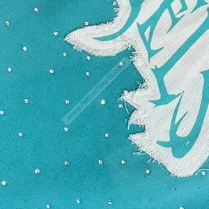 Vente en gros de short de survêtement turquoise personnalisé Short de survêtement avec logo professionnel en strass Short de survêtement avec strass imprimé personnalisé à vendre - Product Image 6