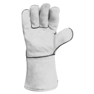 Guantes de soldadura rojos de cuero de vaca de primera calidad, protección de trabajo Industrial, guantes de barbacoa de construcción contra incendios - Product Image 5