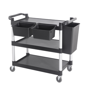 Custom Catering Equipment 3 Tier Restaurant Service Plastic Kitchen <strong>Trolley</strong> Rolling Food Cart - Product Image 1