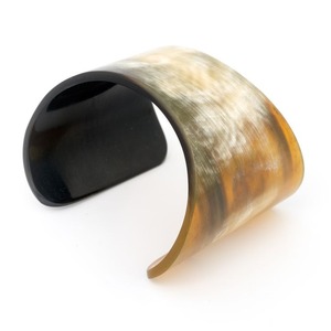 Pulsera de cuerno único, brazaletes de cuerno de búfalo Natural, pulseras de cuerno pulido ancho para mujer, joyería Bohemia, accesorios de moda - Product Image 2