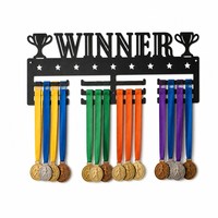 Support mural pour médailles de vainqueur, présentoir de médailles en métal découpé au laser avec design de silhouette de trophée, cadeau motivant pour les athlètes