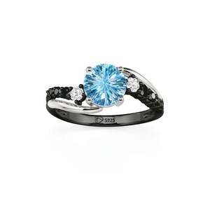 Anillo de Promesa Jeulia Parallel Meet Bypass con Topacio Corte Fuegos Artificiales - Product Image 2