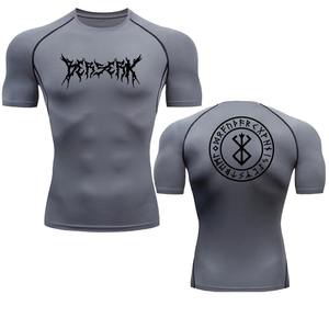 T-shirt Rush Guard Compression Fitness pour homme Vêtements de sport à séchage rapide avec manches courtes pour l'entraînement et le jogging - Product Image 1