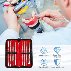 10 Uds herramientas de tallado de cera instrumentos de depilación dental con estuche, juego de talladores de cera de acero inoxidable - Product Image 3