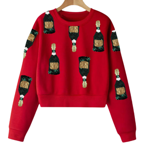 Vente en gros de nouveaux sweats design avec broderie à paillettes manches longues décontractées pour le thème du nouvel an d'hiver et d'automne - Product Image 4