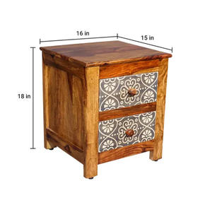 Table de chevet moderne en bois massif, personnalisée et fabriquée à la main, meuble de rangement poli de haute qualité pour un usage domestique - Product Image 4