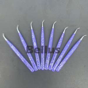 Pinzas de pestañas de acero inoxidable sostenibles, herramientas de extensión de agarre fuerte con aislamiento de etiqueta privada - Product Image 2