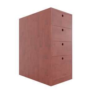 Minimalist Design Personal <b>Locker</b> with 4 Drawers 75cm High Rubber Wood TCN68020 for Office & Gym Use - Product Image 3