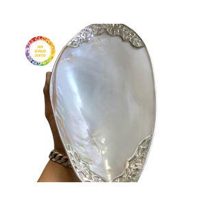 Assiette en nacre 12 cm, assiette en coquillage pour la vaisselle de restaurant, plat en coquille blanche pure pour la présentation de bijoux fins - Product Image 4