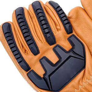 Guantes mecánicos de cuero de mano antichoque Rescate Antideslizante Industria superior Construcción Guantes mecánicos de cuero sintético para exteriores - Product Image 4