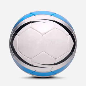 Ballon de football avec logo personnalisé en gros ballon de football d'entraînement en cuir PU de taille 6 officiel de haute qualité blanc et bleu - Product Image 1