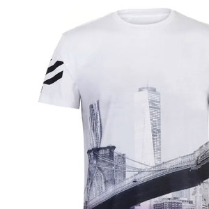 T-shirt Homme Manches Courtes Haute Qualité Très Vendu 220g Coton Épais Tricoté Fibre de Bambou Uni Respirant Séchage Rapide Décontracté - Product Image 4