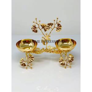 Fil métallique plaqué or de qualité supérieure de forme ronde Ensemble de 2 bols de service de créateurs d'art moderne à un prix impressionnant - Product Image 5