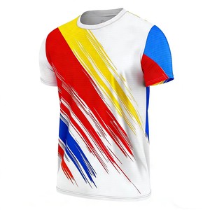 T-shirt de sport pour homme à manches courtes, coupe ajustée, respirant, séchage rapide, impression par sublimation de qualité supérieure, pour la course à pied, la remise en forme et l'entraînement - Product Image 1