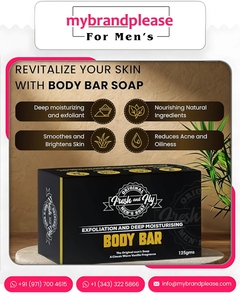 Barre de corps exfoliante pour hommes 300g barre de savon faite à la main pour peau rugueuse soins de la peau de marque privée personnalisés en gros - Product Image 5
