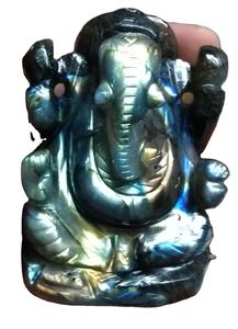 ทำด้วยมือผ่านการแกะสลักรูปปั้นพระพิฆเนศลาบราดอไรต์รูปปั้นทางศาสนาสไตล์พุทธศาสนาจักระธรรมชาติมีให้เลือกทุกขนาด - Product Image 6