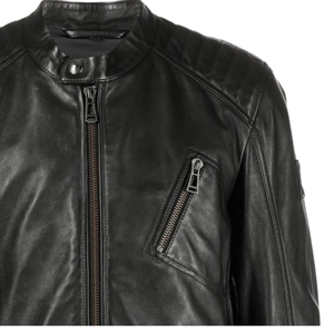 Veste d'hiver en peau de mouton véritable originale pour homme, col montant, logo frontal, dernier design, OEM, haute qualité, coupe-vent élégant personnalisé - Product Image 5